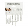 Cercei pentru dama moderni EARR05 Argintii Set de 6 perechi